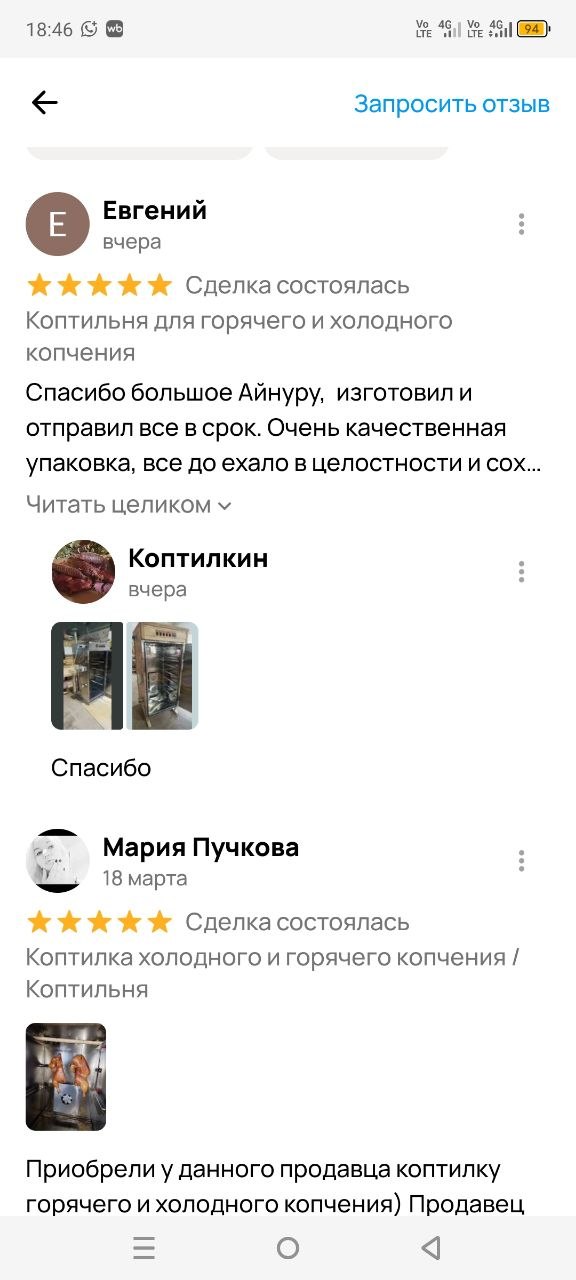 Отзывы покупателей коптилен на Авито